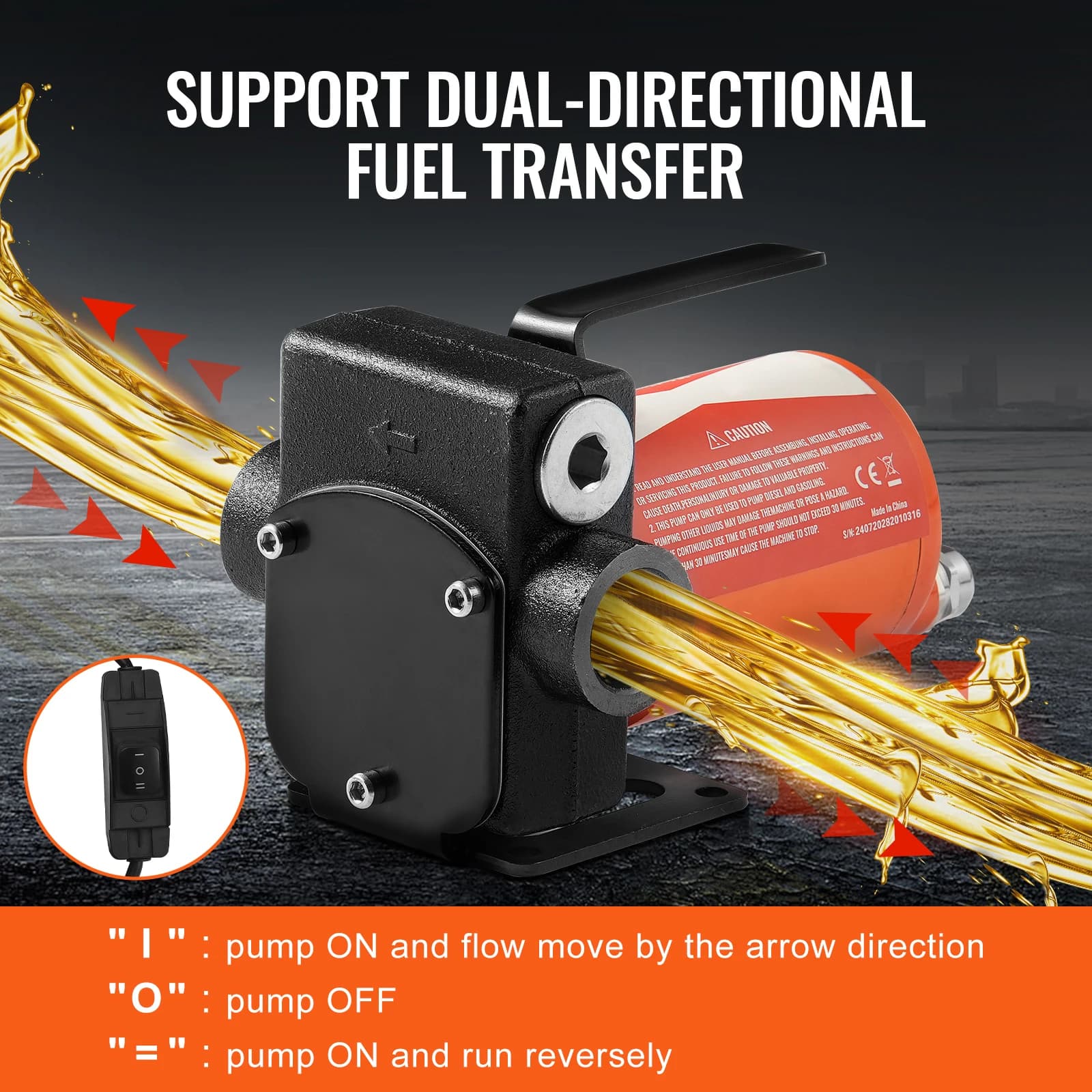 12V Diesel Transfer Pump | 5-12GPM Portable Fuel Pump | For Diesel & Methanol Blends - Thumbnail 4