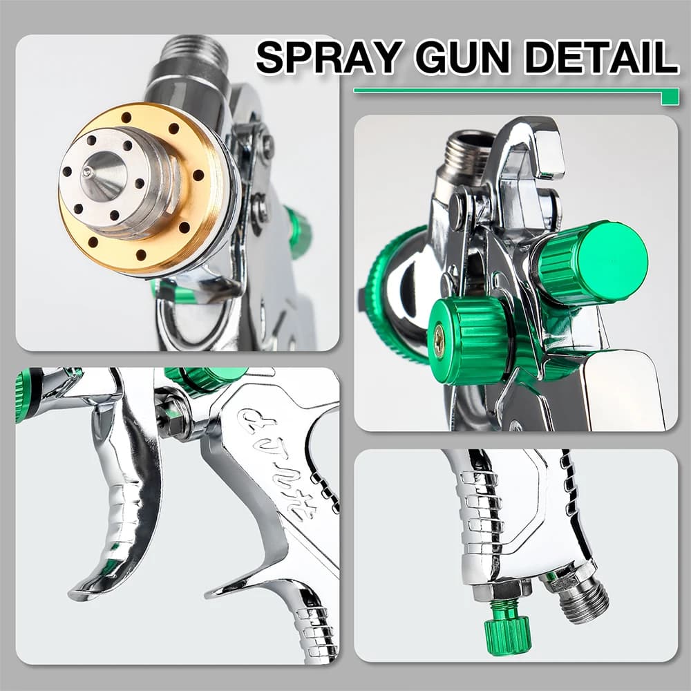 HVLP Gravity Spray Gun | 1.4-2.5mm Steel Nozzle Kit | High-Performance DIY & Auto Painting - Thumbnail 5