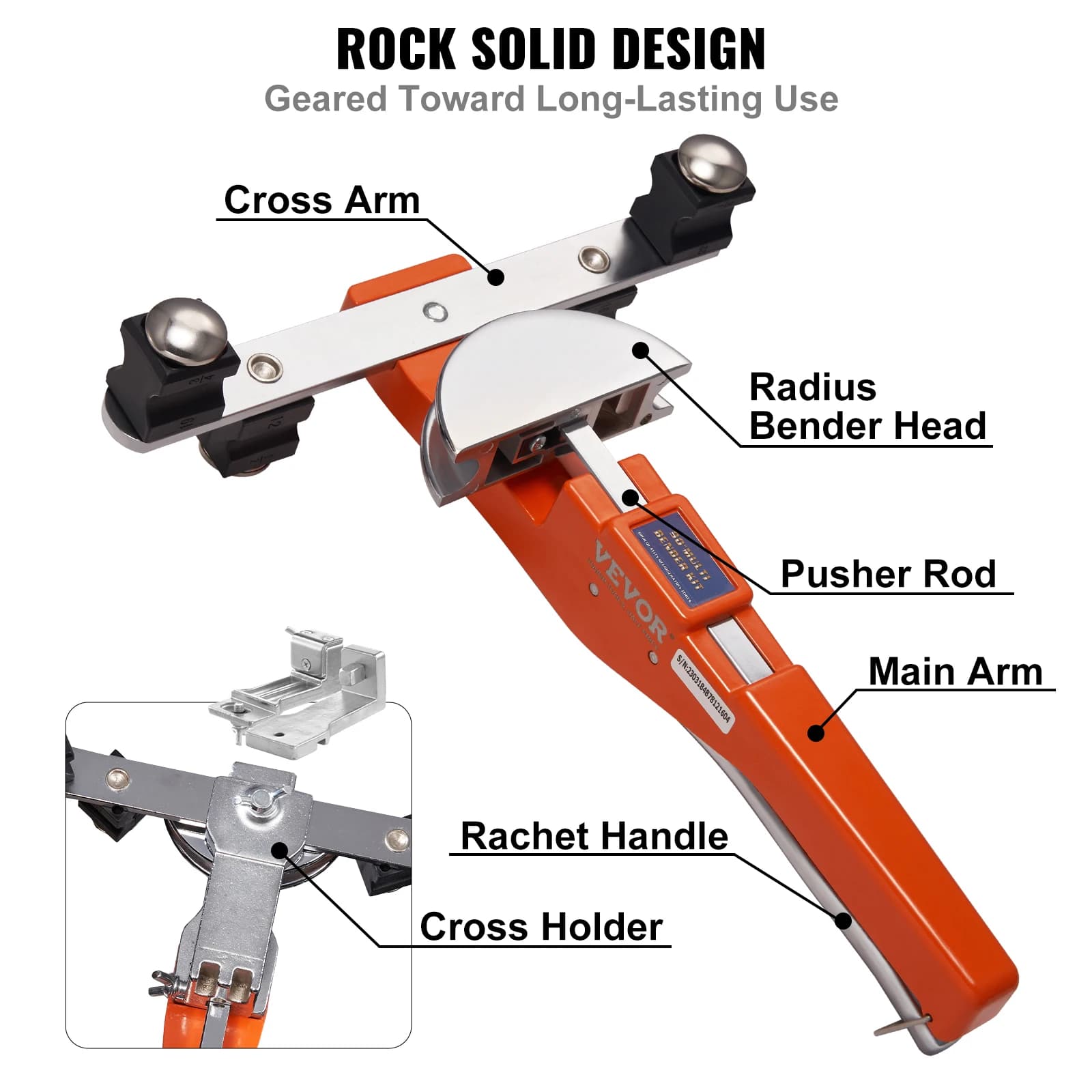 Ratcheting Tube Bender Kit | 7-Die Set for HVAC & Refrigeration Repair | Heavy-Duty Pipe Cutter - Thumbnail 4