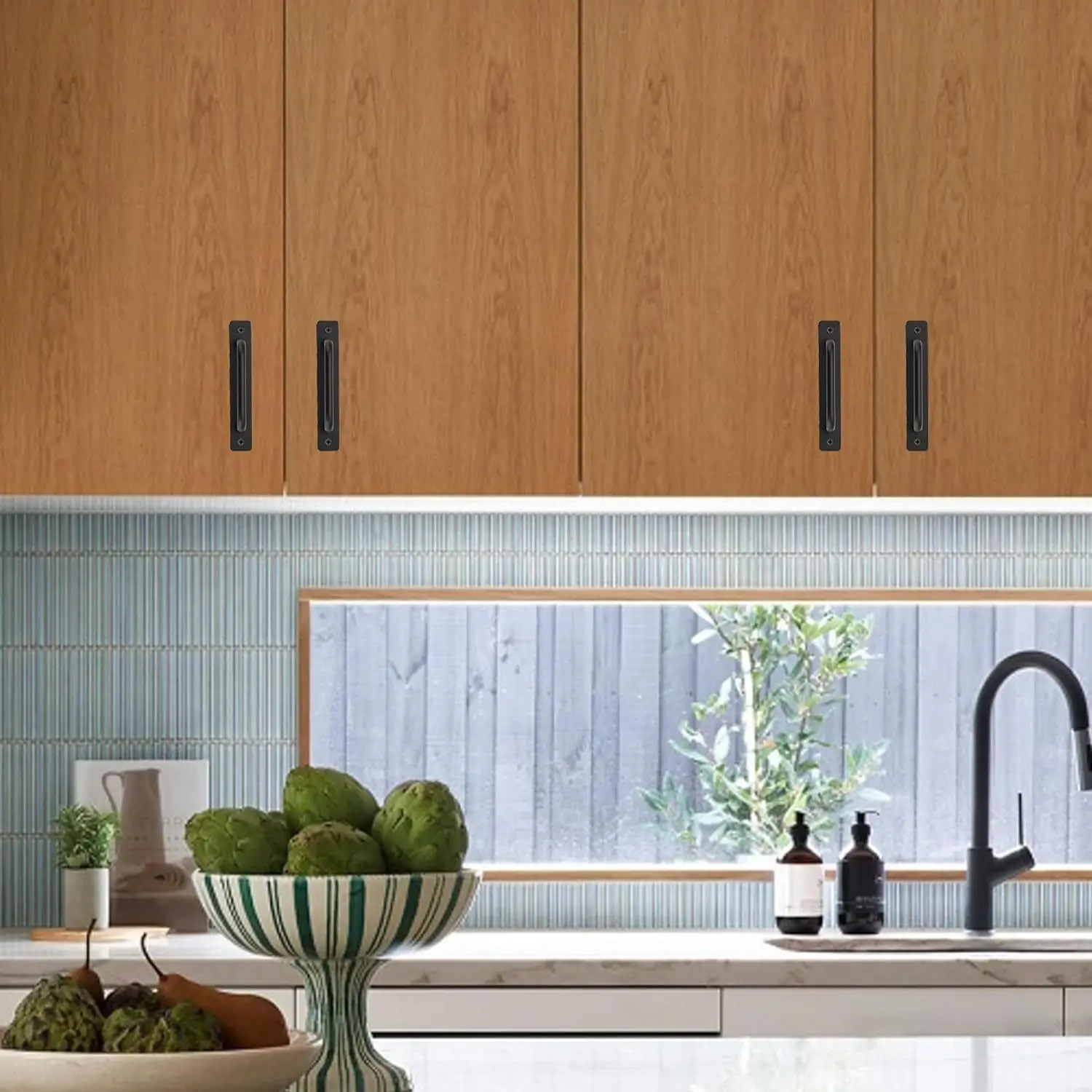 Barn Door Handles | 2-Pack with Hardware | 150mm Hole Center Sliding Cabinet Pulls - Thumbnail 3
