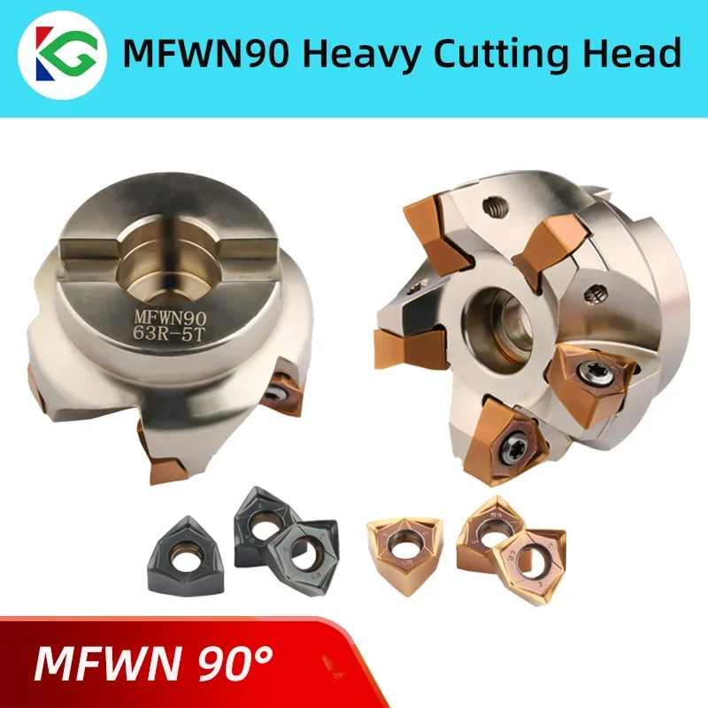 90 Degree Face Milling Cutter | Double-Sided Hexagonal Heavy Cutting Head | WNMU 0806 Insert - Thumbnail 2