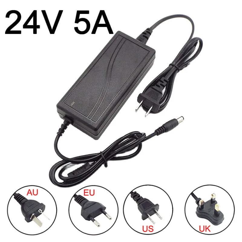 24V 5A AC/DC Power Adapter | 120W LED & CCTV Power Supply | 100-240V Input - Thumbnail 2