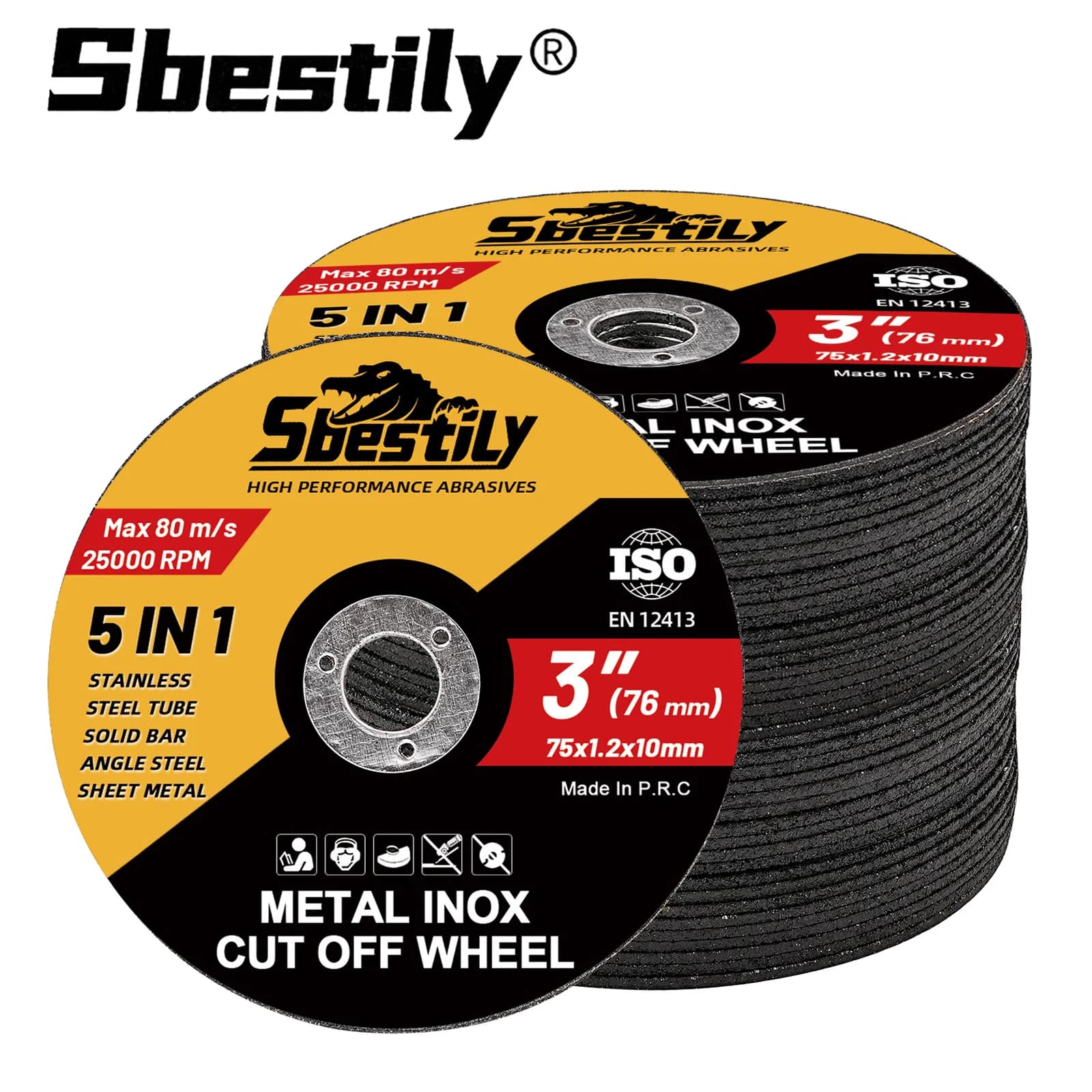 75mm Metal Cutting Discs | High-Performance Resin Abrasive Wheels for Steel & Rebar - Thumbnail 2