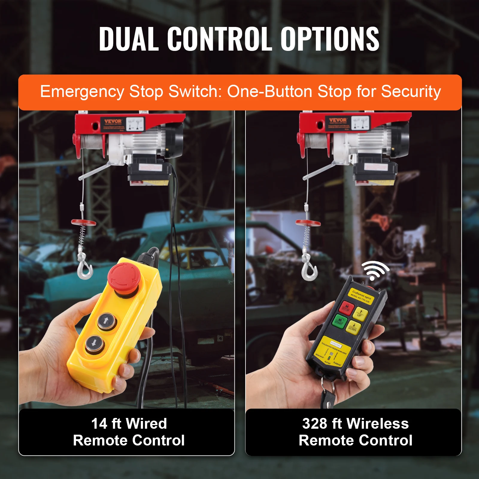 440 lb Wireless Electric Hoist | 40 ft Lift Height | Garage & Warehouse Lifting Solution - Thumbnail 4
