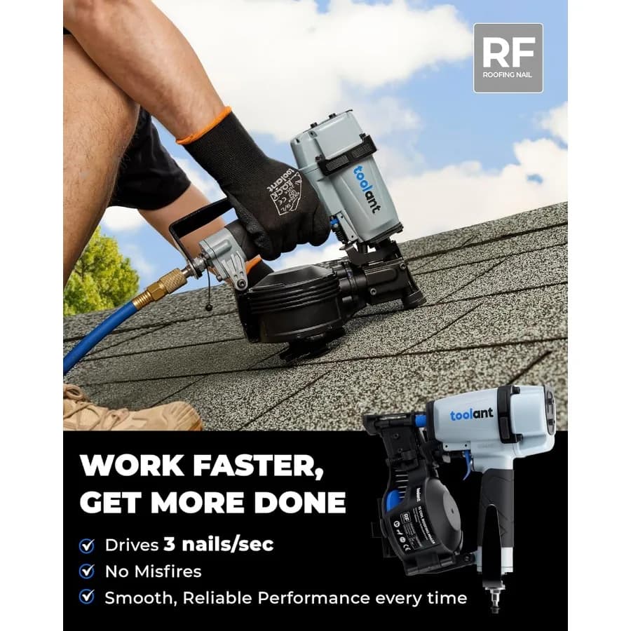 Duty Roofing Nail Gun | 120 Coil Capacity | 3/4 to 1-3/4 Nails for 70-120 PSI - Thumbnail 2