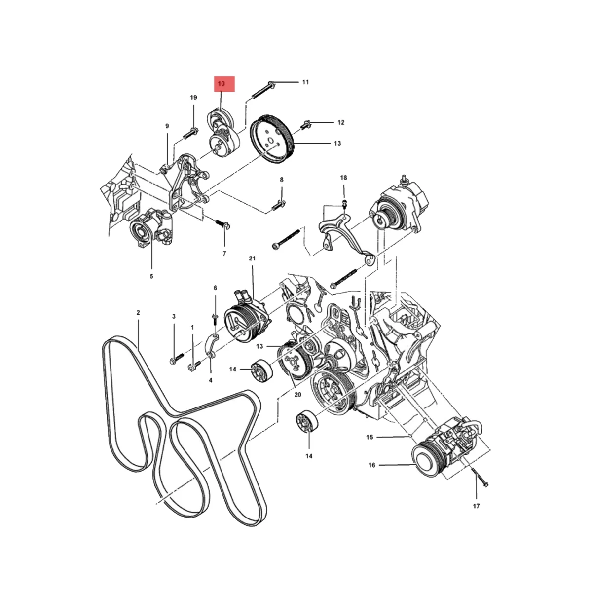 5072440AB Belt Tensioner Assembly | For Jeep Liberty KJ 2.8L 2002-2007 | Direct Replacement Tensioning Wheel - Thumbnail 3