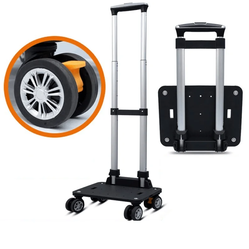Folding Hand Truck | 5-Wheel Portable Luggage Cart for Travel & Shopping - Thumbnail 3