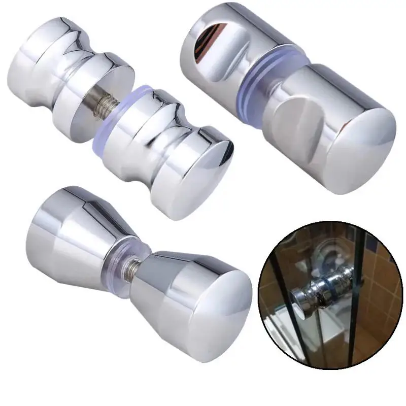 Back-to-Back Glass Door Handle | Aluminum Alloy Puller | Shower & Bathroom Cabinet Hardware - Thumbnail 2