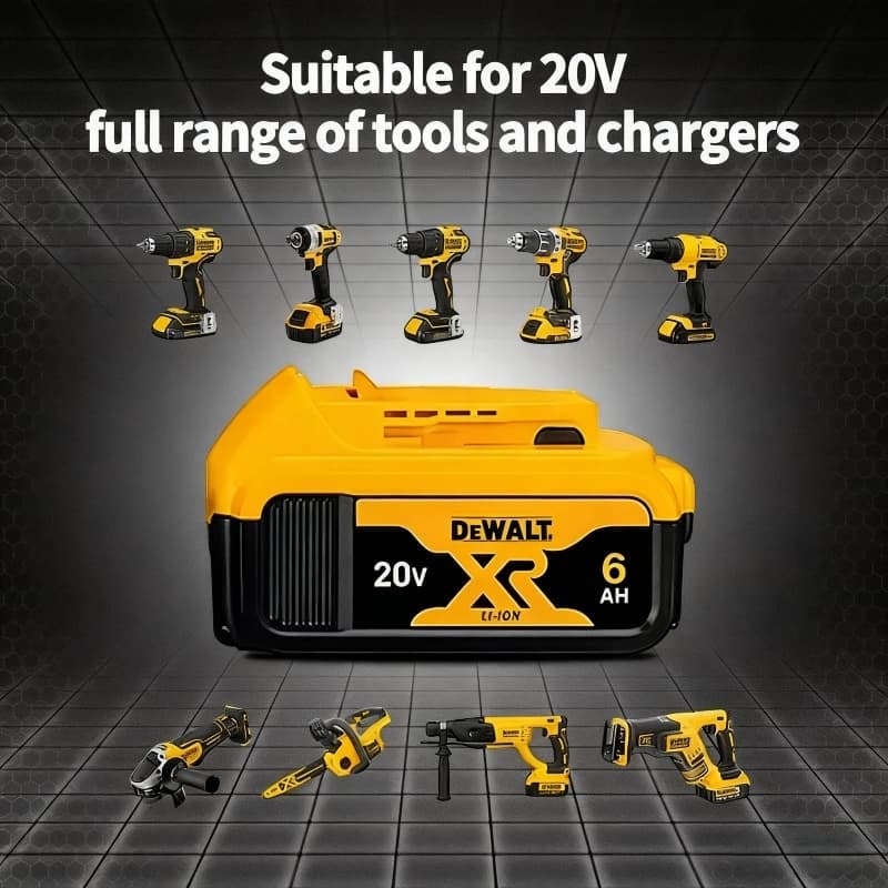 DeWALT 20V MAX XR Battery & Charger Combo | 6.0Ah High-Capacity Lithium-Ion | DCB205/DCB206 Compatible - Thumbnail 2