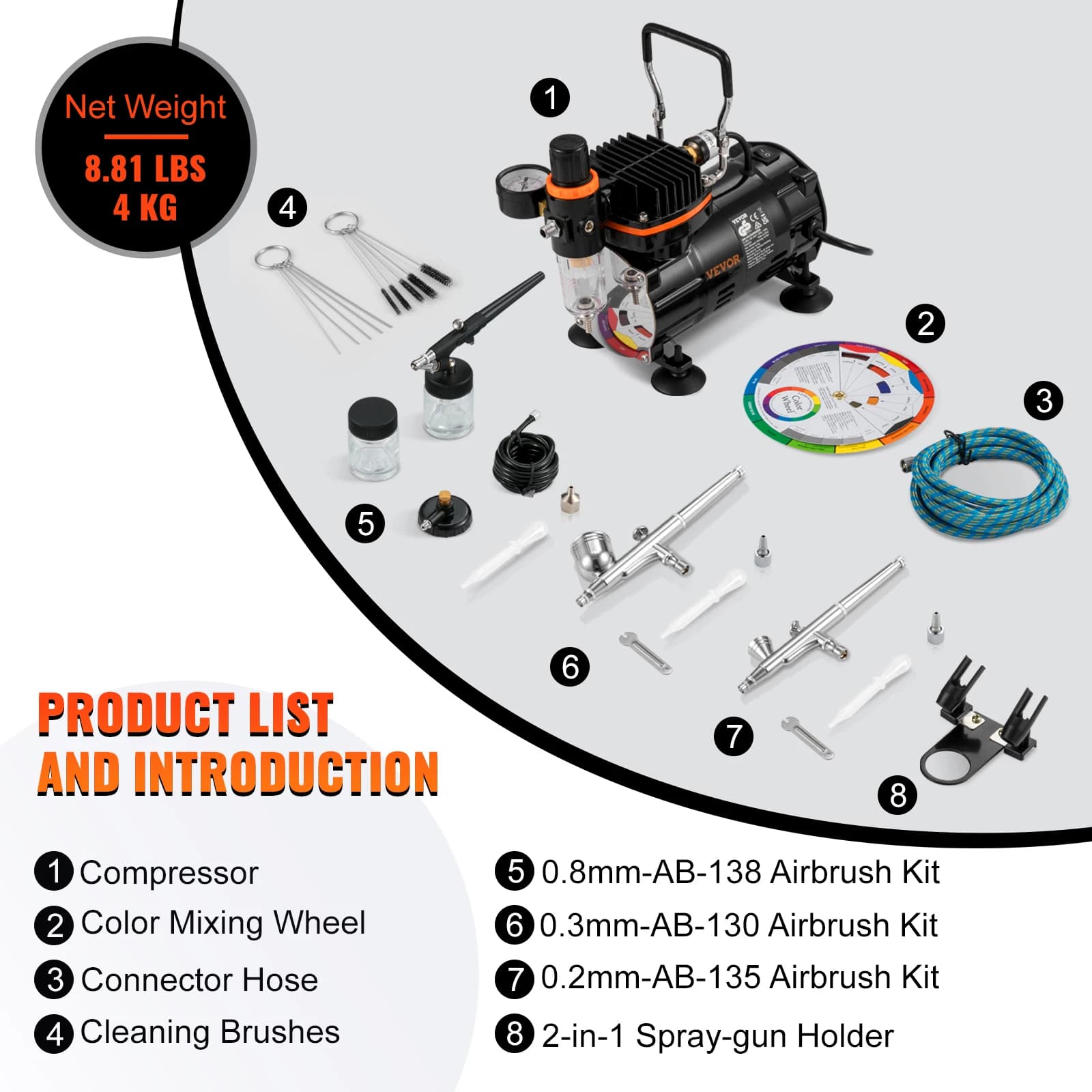 Dual-Action Airbrush Kit | 120W Electric Spray Gun | For Art, Nail, Tattoo & Model Painting - Thumbnail 5