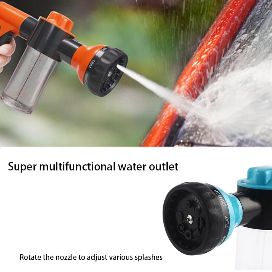 Pressure Car Wash Gun | Foam Cannon & Garden Watering Sprayer | Multi-Surface Cleaning Tool - Thumbnail 3