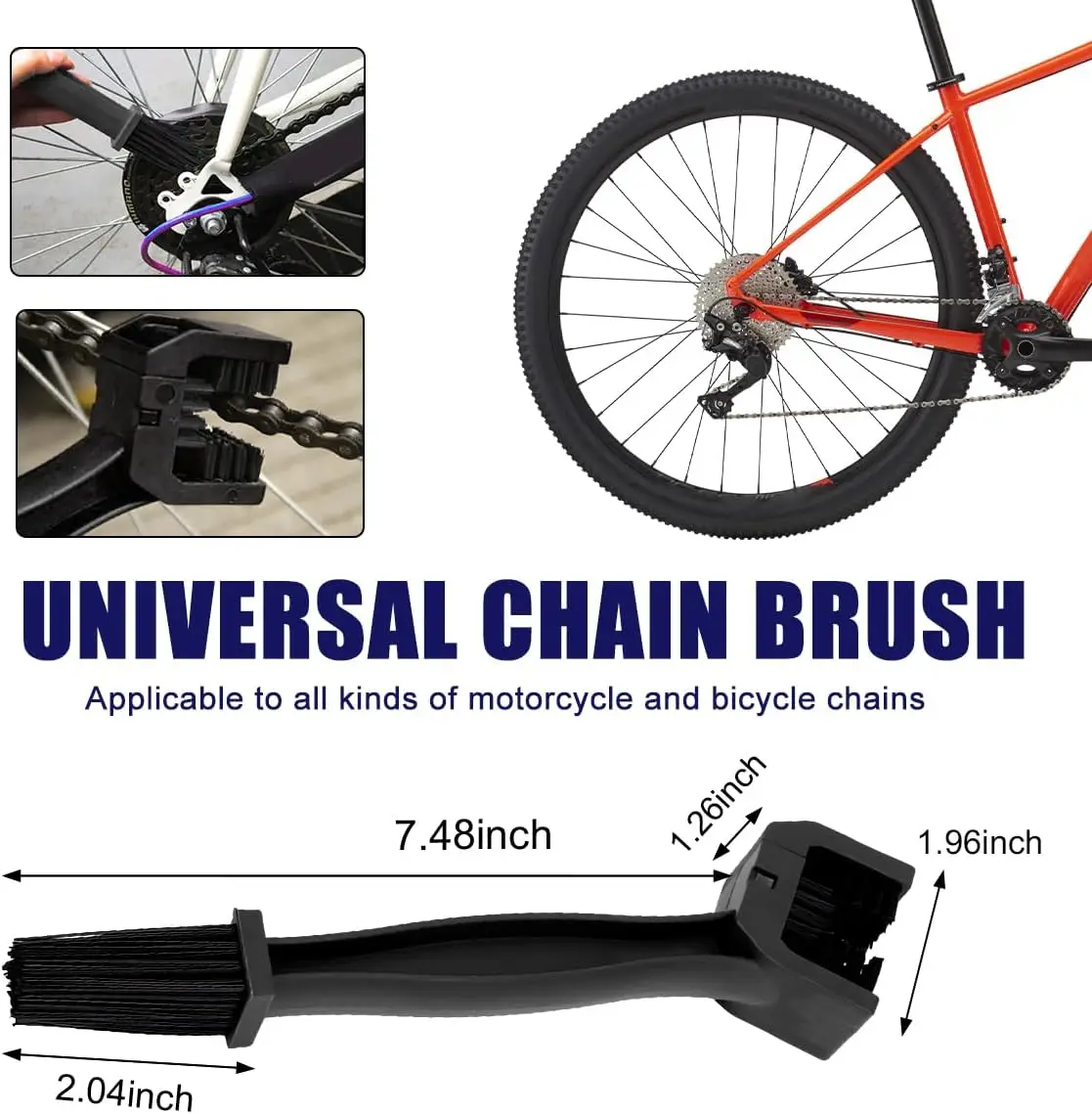 Motorcycle Chain Cleaner & Brush Kit | Heavy-Duty Scrubber for Road Grime & Lubricant - Thumbnail 2