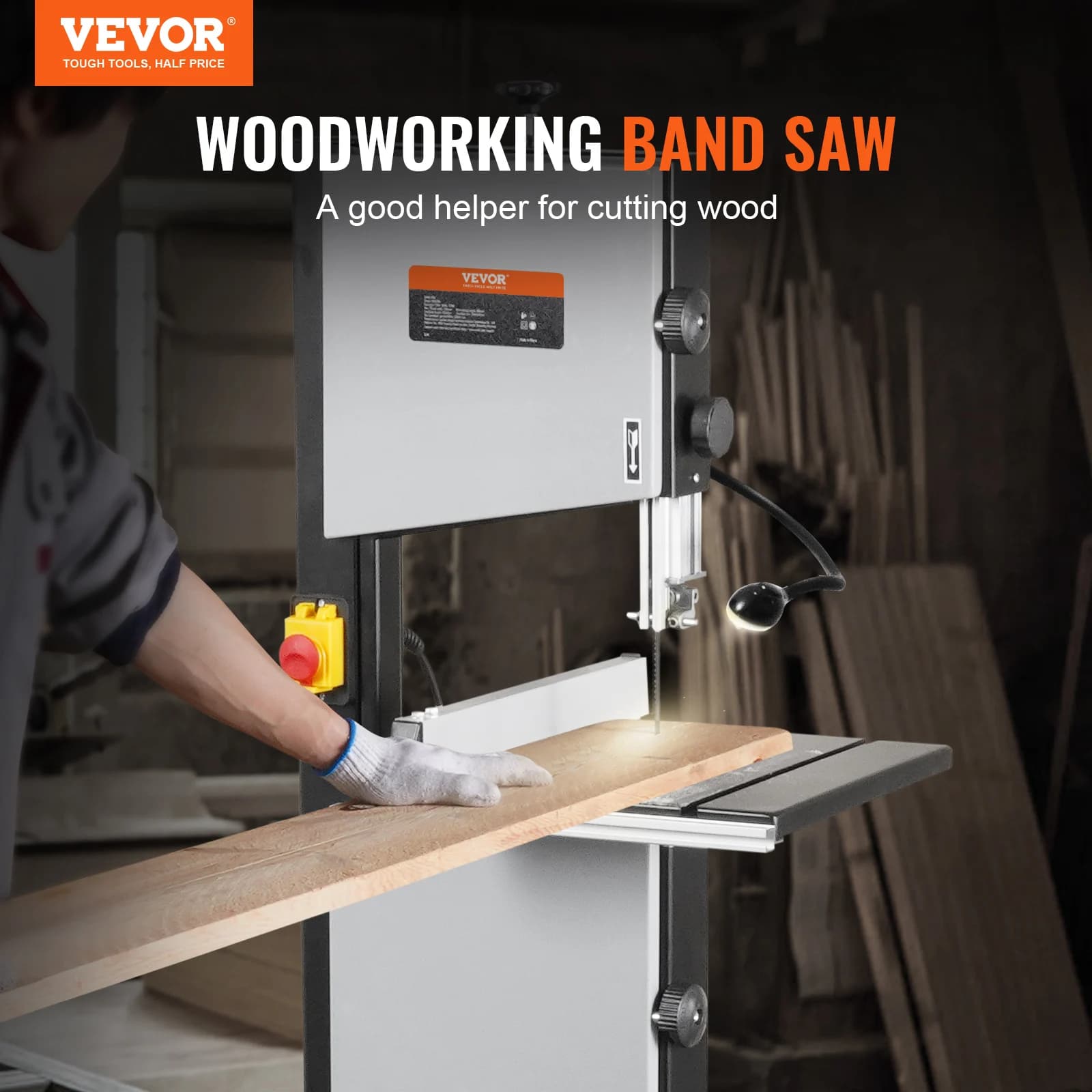 Benchtop Bandsaw | 10/14-Inch Wood & Metal Cutting | 2-Speed Motor with LED Work Light - Thumbnail 3