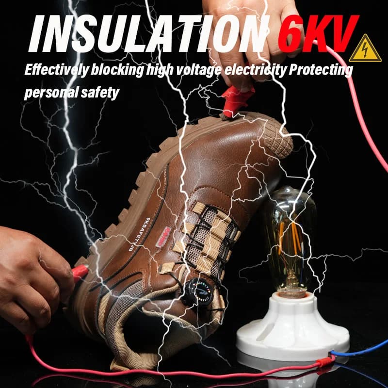 6KV Insulated Safety Shoes | Waterproof & Slip Resistant | Men's Comfortable Work Boots - Thumbnail 5