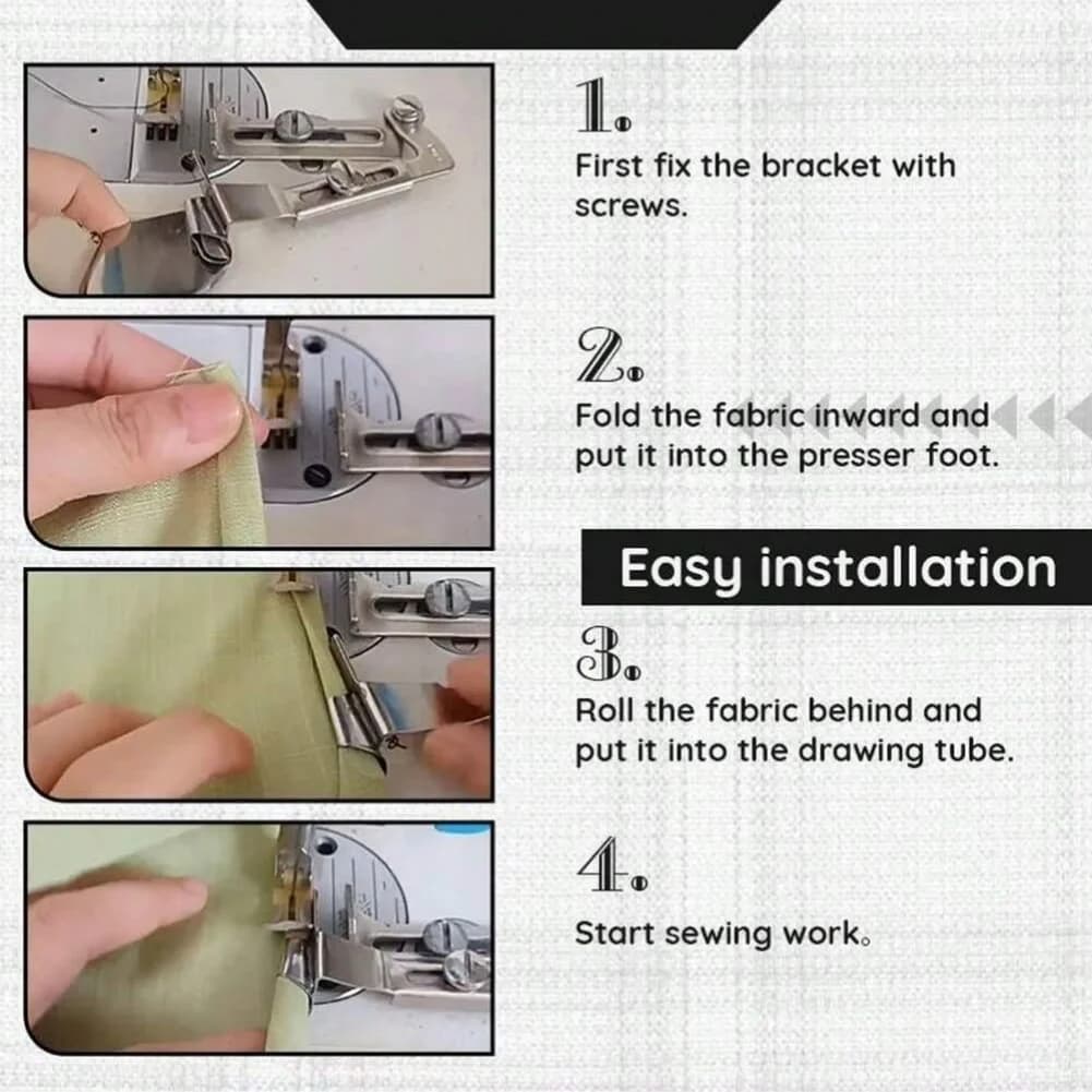 Adjustable Hemming Presser Foot | Industrial Sewing Machine Accessory | A11 Model - Thumbnail 4