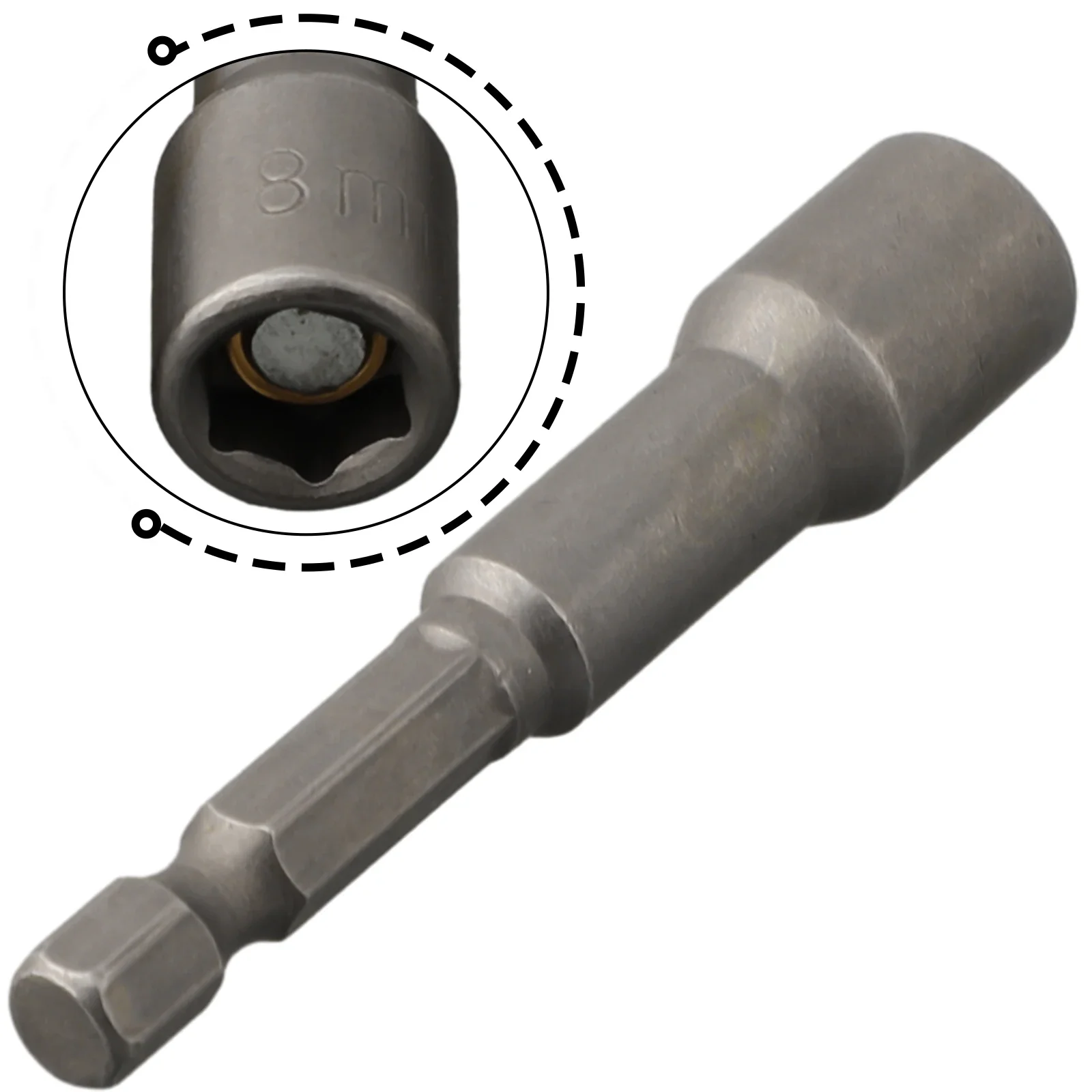 8mm Magnetic Hex Socket Set | 5Pcs Silver Tek Bits | Roofing & Cladding Screw Driver - Thumbnail 4