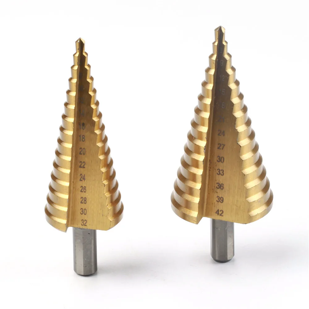 Step Drill Bit Set | HSS Titanium Coated | 4-42mm Multi-Material Hole Cutter - Thumbnail 2