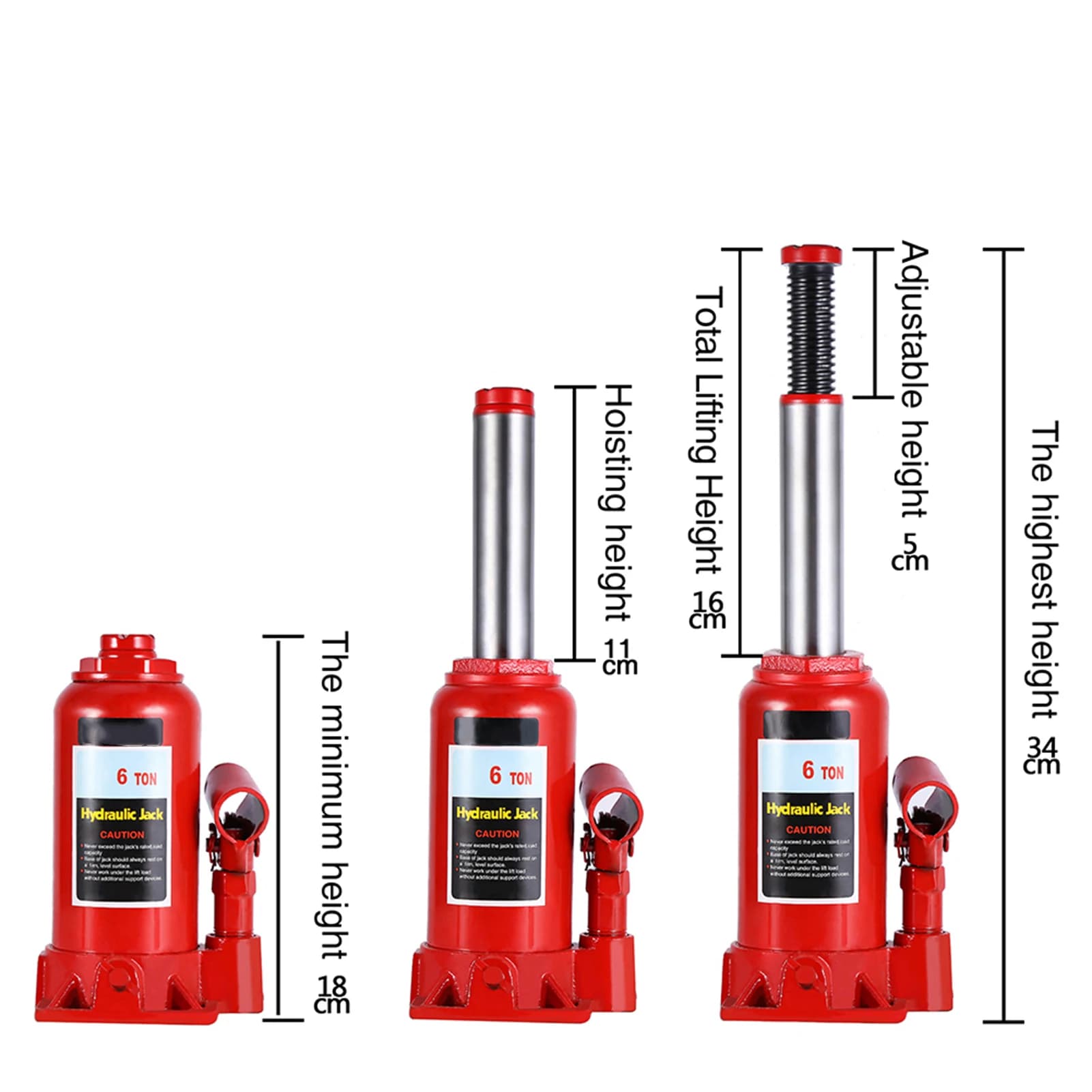 Car Lift Automotive Lifter 6T Heavy Duty Hydraulic Bottle Jack Lifting Car Van  Vehicle Automotive Lift Hydraulic Jack - Thumbnail 6
