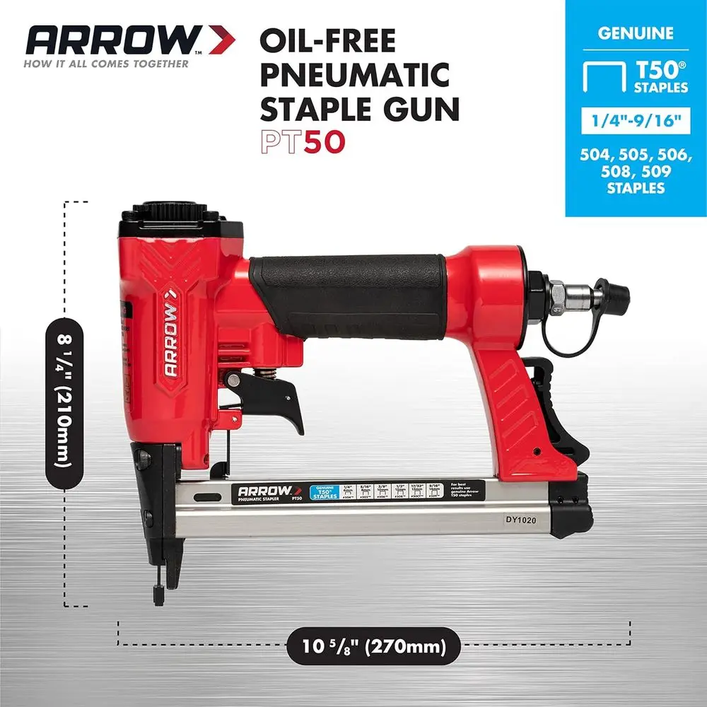 Pneumatic Staple Gun | Oil-Free Heavy-Duty Design | for Wood, Upholstery & Carpet - Thumbnail 4