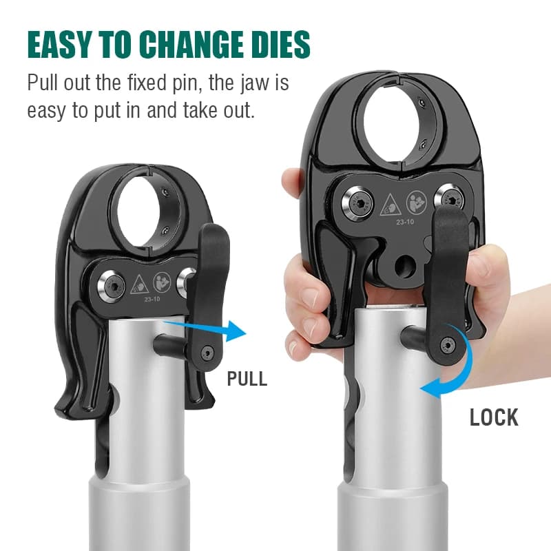 Hydraulic Pipe Crimping Tool | High-Power Li-ion Battery | Portable Stainless Steel Crimper - Thumbnail 3