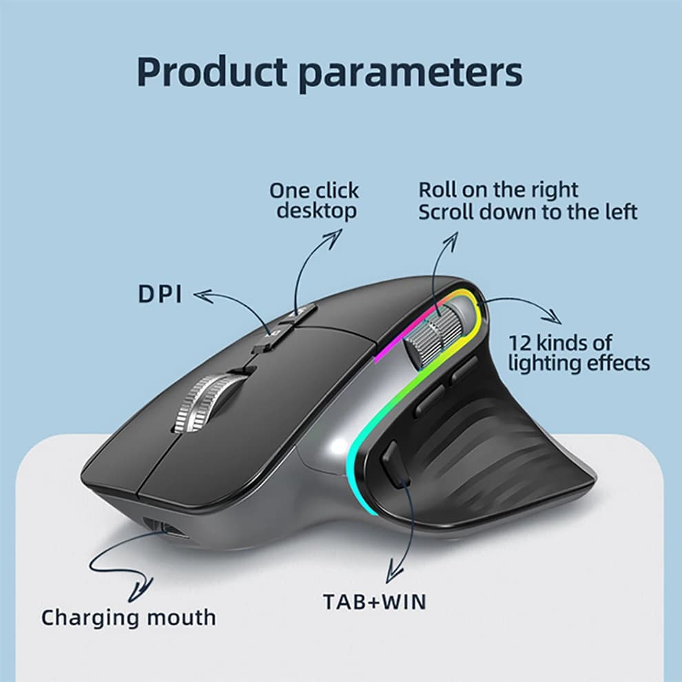Wireless Mouse | Multi-Device Bluetooth 5.0 & 2.4GHz | Portable Optical Design - Thumbnail 2