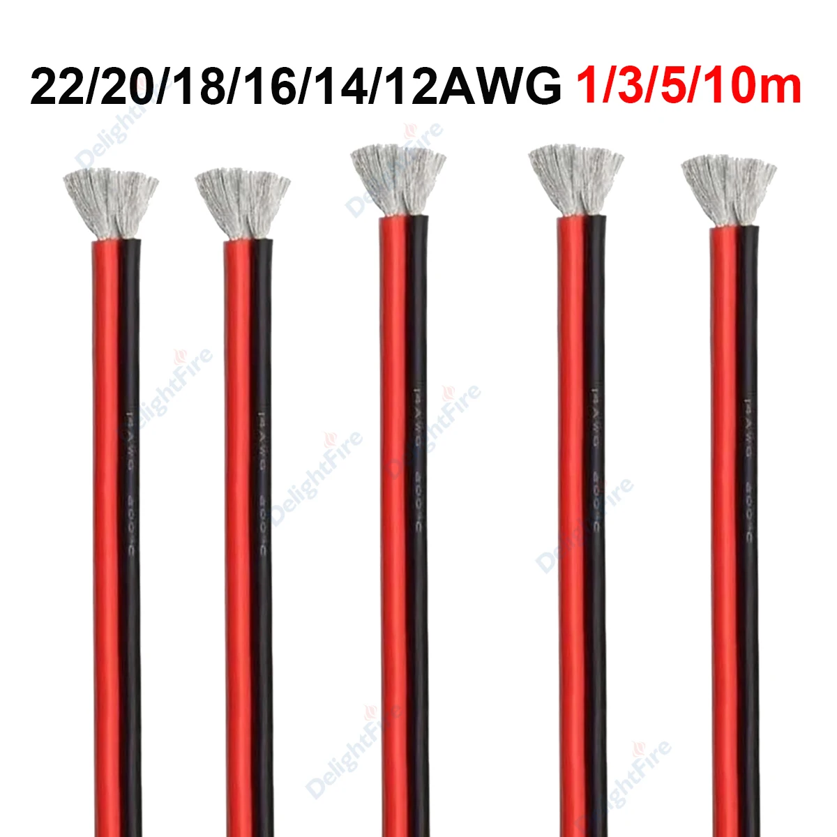2-Conductor Silicone Wire | 22-12 AWG Flexible Cable | Heat-Resistant for Solar & Automotive - Thumbnail 2
