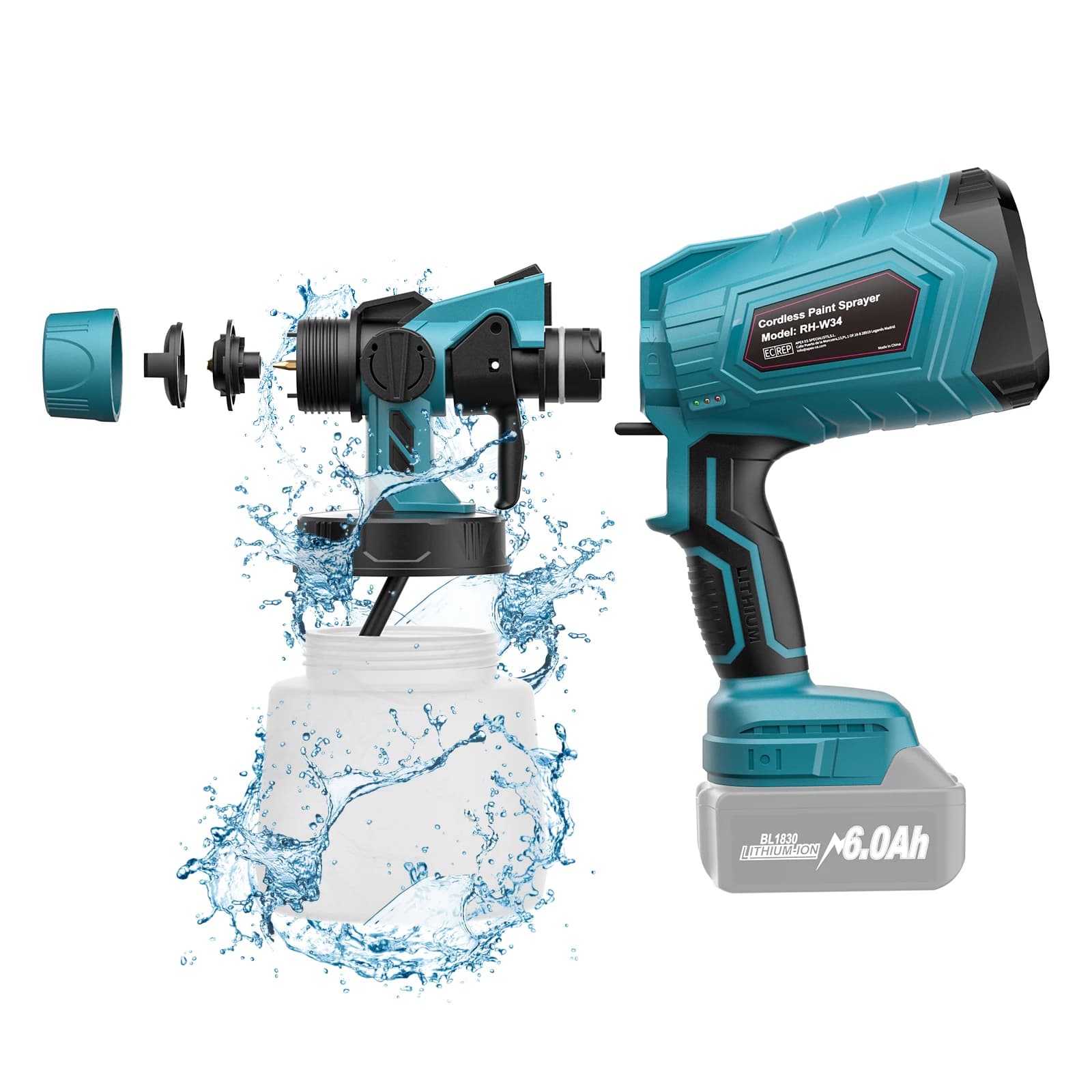 Makita 18V Cordless HVLP Paint Sprayer | Professional Finish for Furniture & Interior Projects - Thumbnail 3