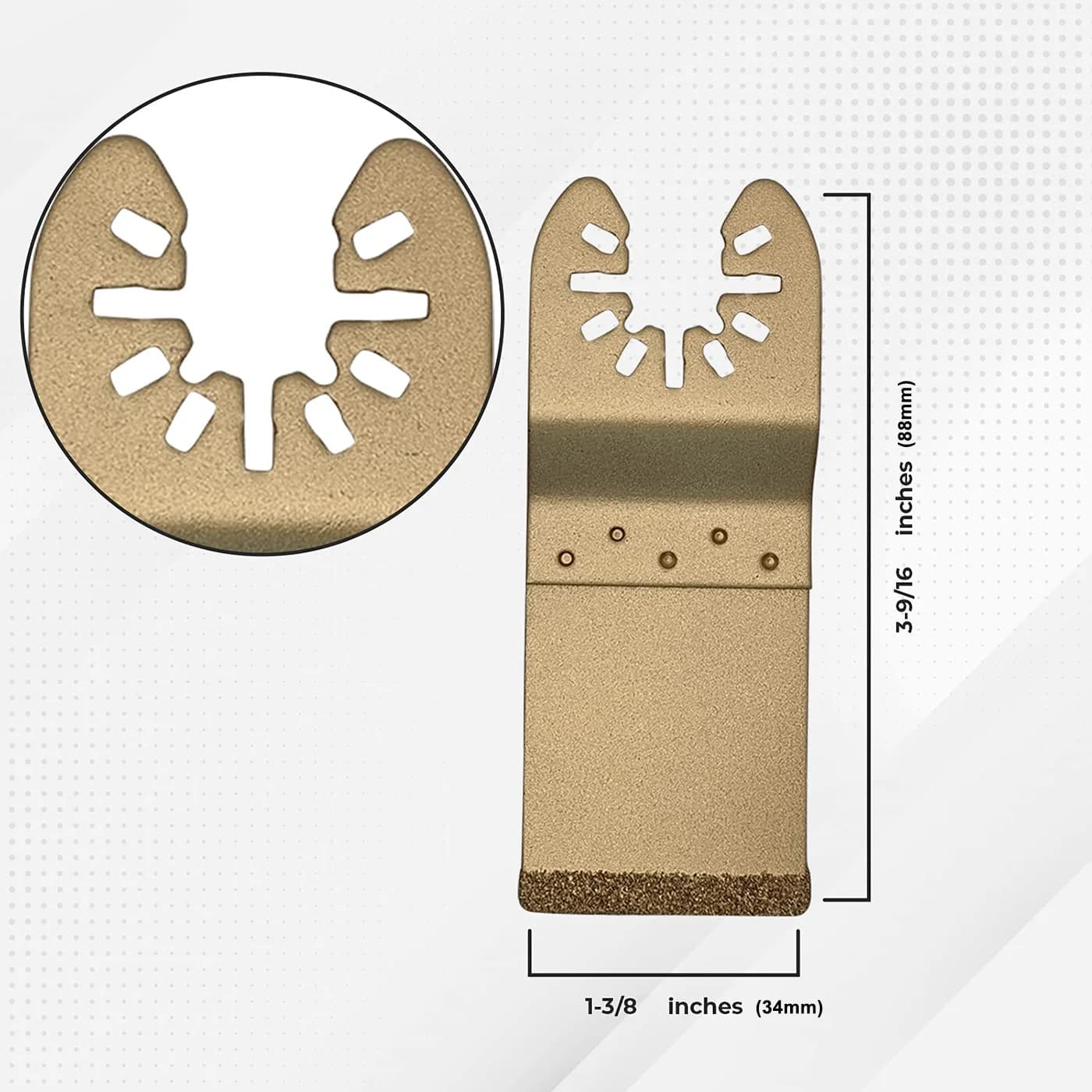 Oscillating Multi-Tool Blade | Flush-Cut Diamond Grit for Grout & Mortar Removal - Thumbnail 3