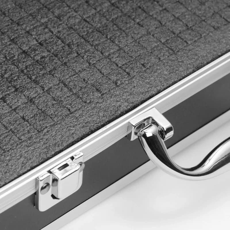Aluminum Tool Box | Impact-Resistant with Sponge Lining | 30x17x8cm Handheld Case - Thumbnail 2