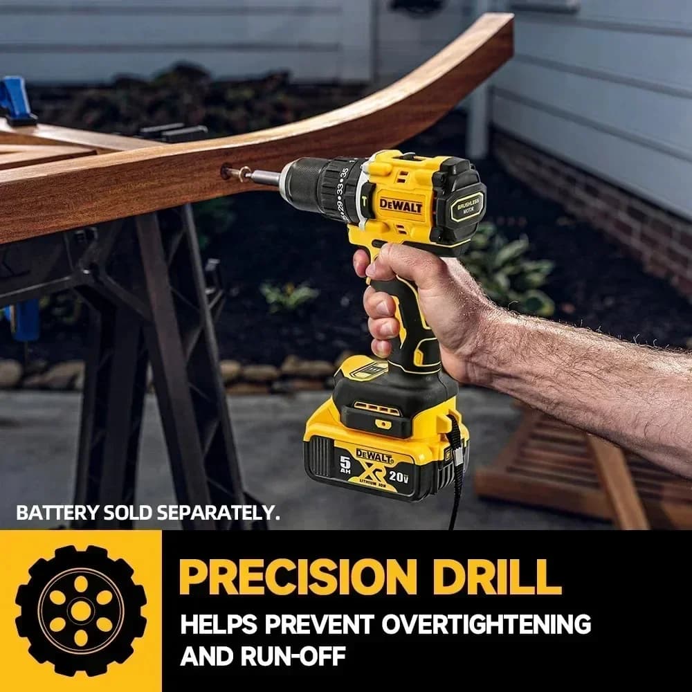 DeWalt DCD805 Brushless Impact Driver | 20V MAX Cordless Drill for Professional & DIY Projects - Thumbnail 2
