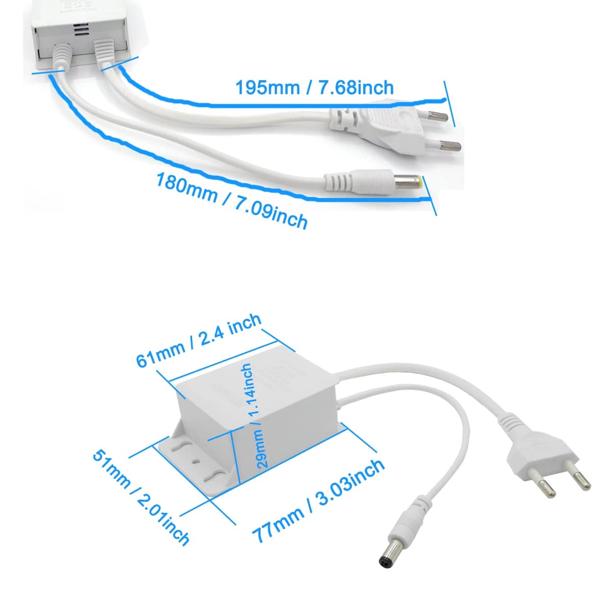 12V DC Power Adapter | Universal AC 100-240V Input | Waterproof Outdoor Charger for Camera & LED - Thumbnail 2