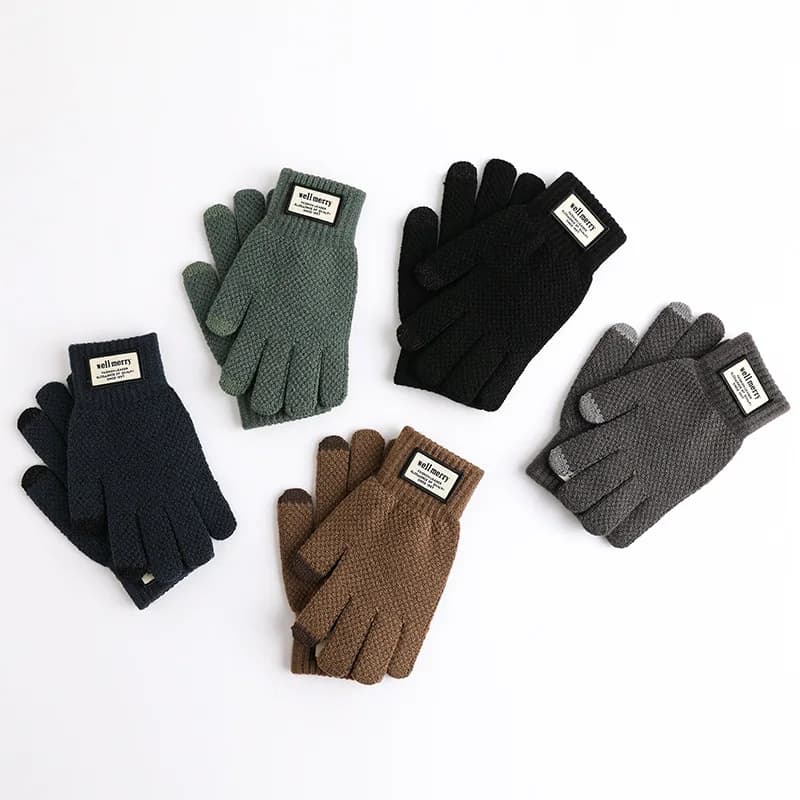 Men's Thermal Touchscreen Gloves | Plus-Size Fleece Lining | Winter Warmth for Cold Weather - Thumbnail 3
