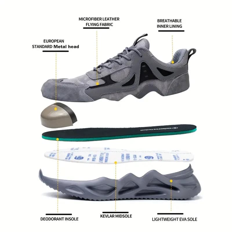 Soft-Soled Work Shoes for Men | Smash & Puncture Resistant | Comfortable Protective Footwear - Thumbnail 2