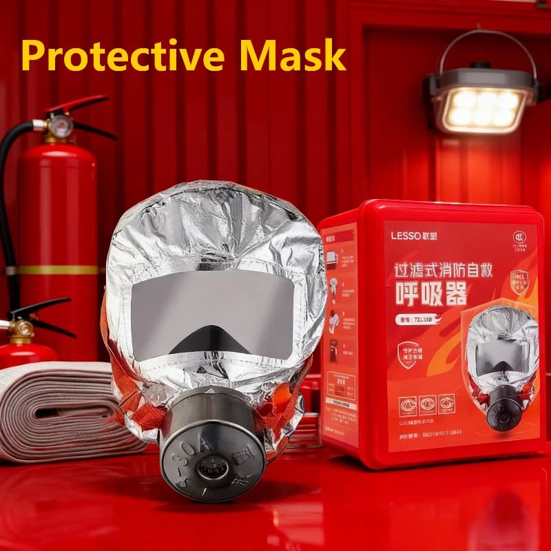 Smoke & Fire Escape Respirator | Emergency Breathing Apparatus | Reusable Filter Mask - Thumbnail 4