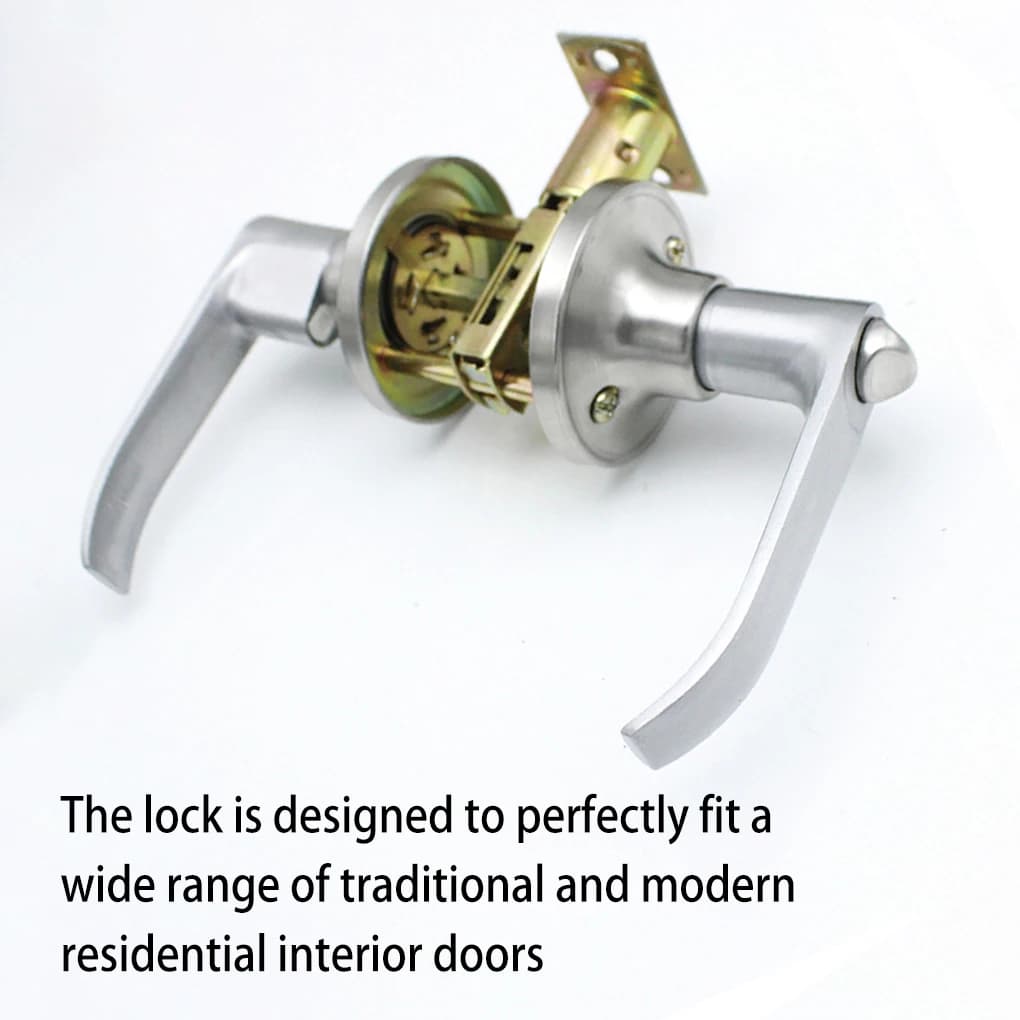 Alloy Lever Door Handle Lock | Keyed Entry for Front Doors | Passage Interior Bedroom Gate - Thumbnail 2