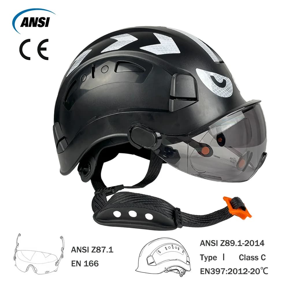 Safety Helmet | Adjustable Ventilation & Reflective | Construction Hard Hat with Goggles - Thumbnail 5