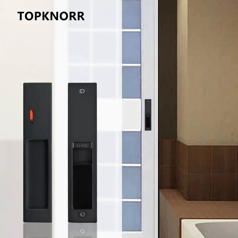 Sliding Door Lock | Push-Pull Hook Design | Hidden Handle for Bathroom Kitchen Wardrobe - Thumbnail 4