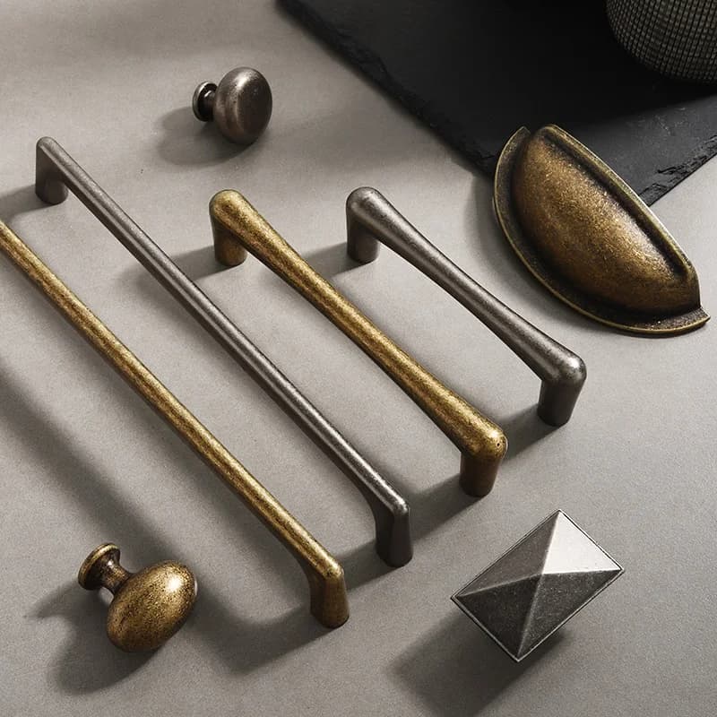 Nickel Cabinet Handles | Vintage Copper Brown Finish | Minimalist Furniture & Drawer Pulls - Thumbnail 2
