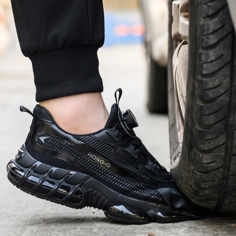 Toe Work Sneakers | Anti-Puncture Safety Shoes | Men's Lightweight Protective Footwear - Thumbnail 4