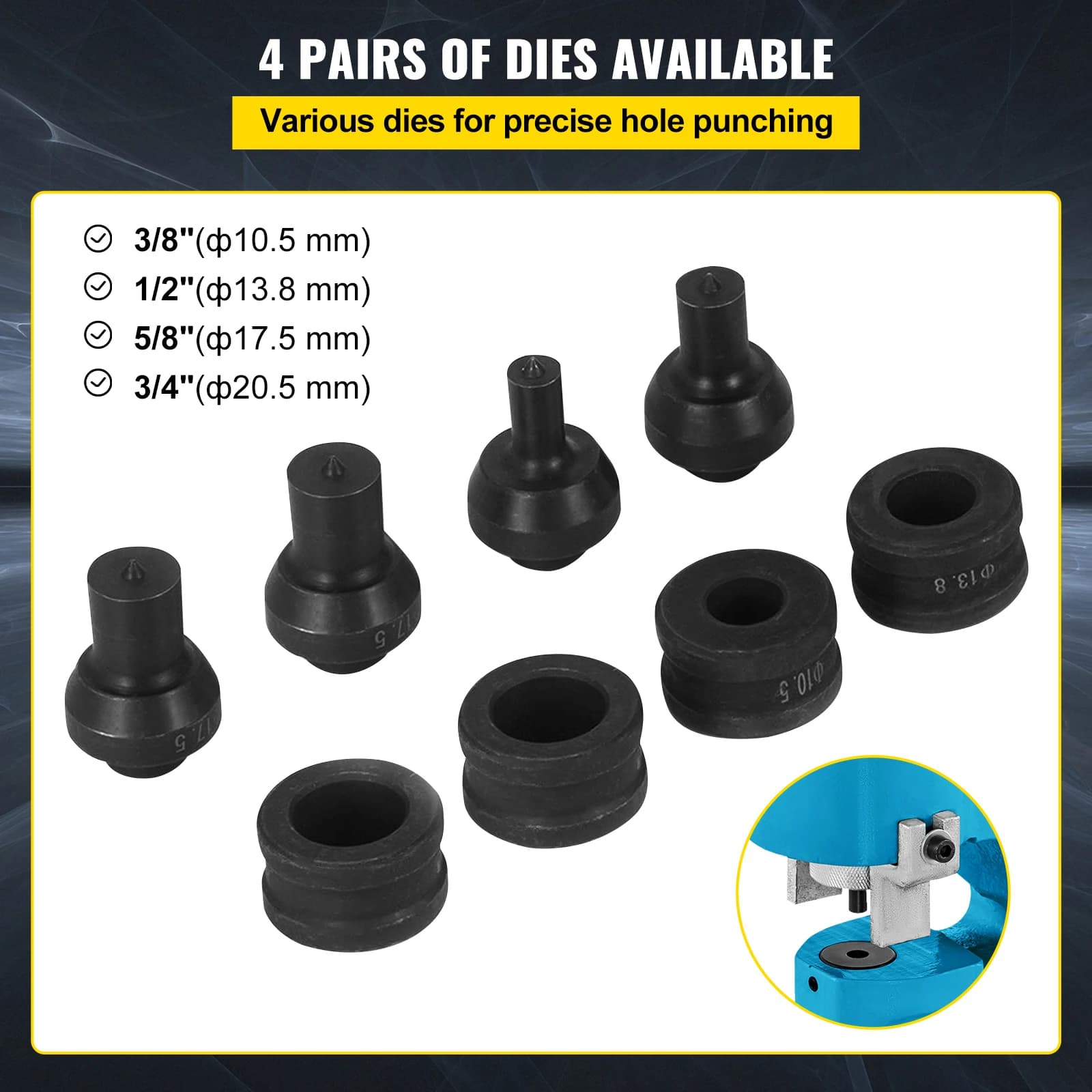 SucceBuy  CH-70 Hydraulic Split Hole Puncher 35T Hole Digger Force Punching Tool Kit Iron Plate Copper Aluminum Stainless Steel - Thumbnail 4