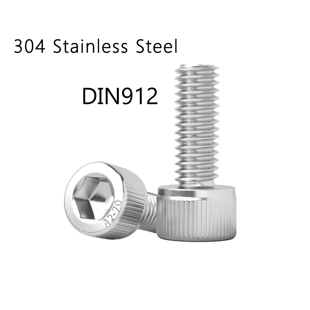 304 Stainless Steel Hex Socket Cap Screws | M2-M10 DIN912 Grade 12.9 A2 Bolts | Professional Allen Bolt Kit - Thumbnail 4