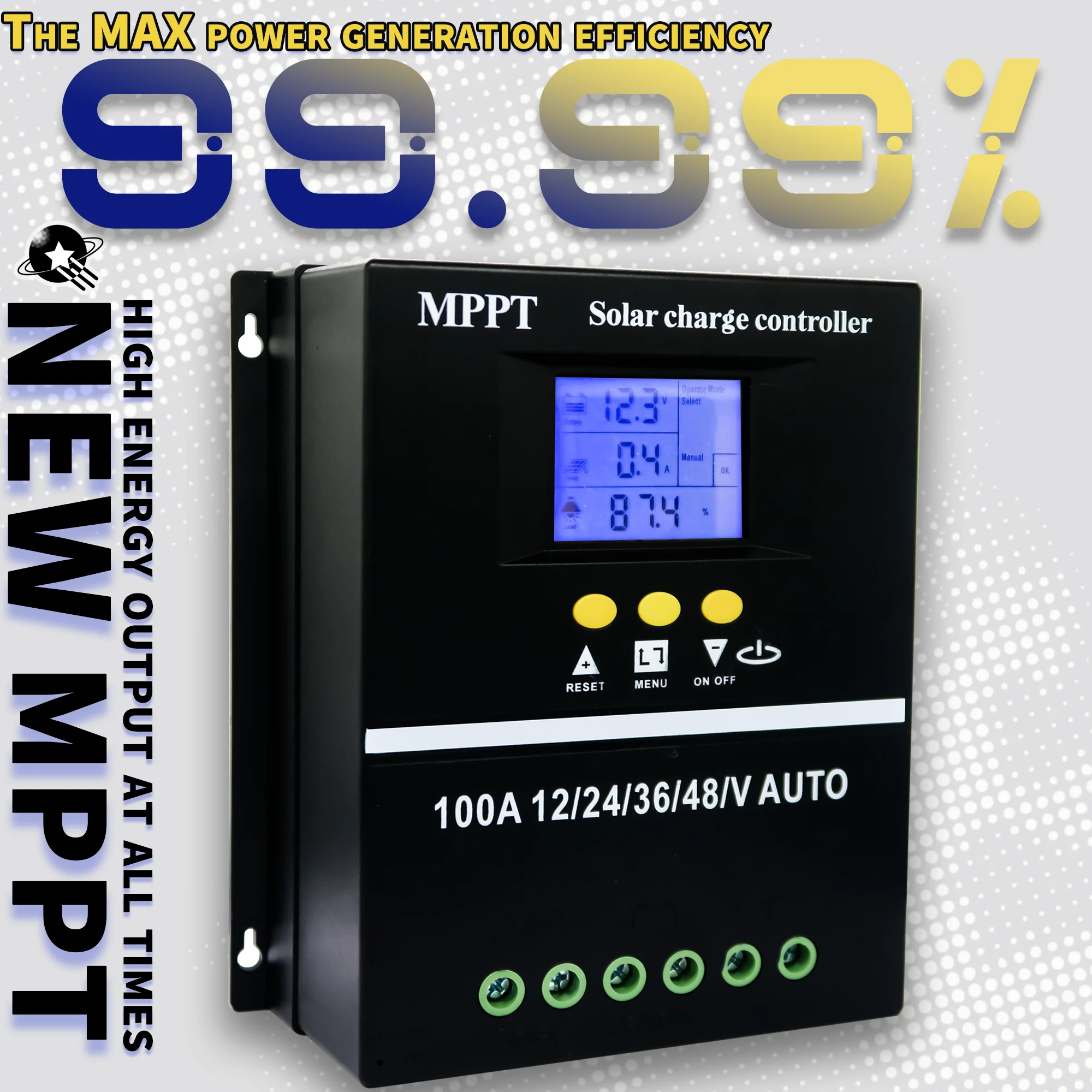 MPPT Solar Charge Controller | 100A 80A 60A | 12V-48V for Lead Acid & Lithium Batteries | Dual USB - Thumbnail 4