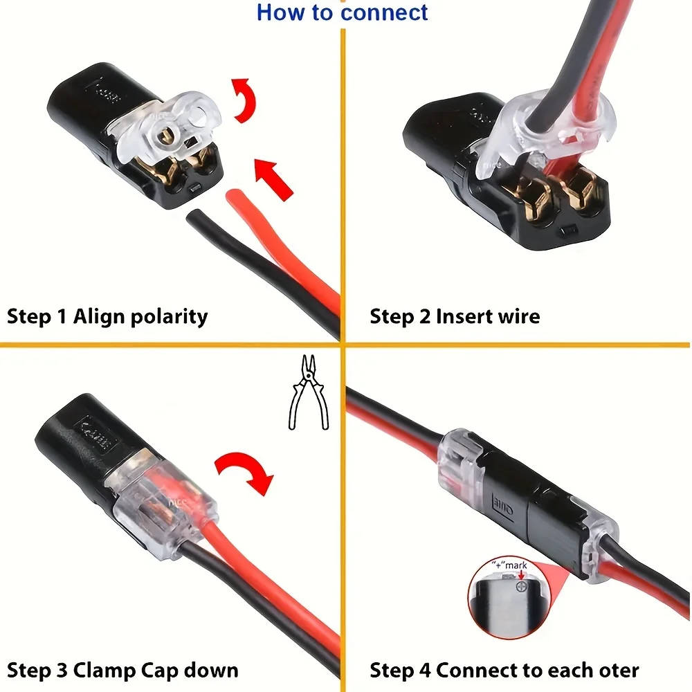 Quick-Connect LED Terminal Connectors | D2 Dual-Line Interlocking | No-Solder Installation Kit - Thumbnail 4