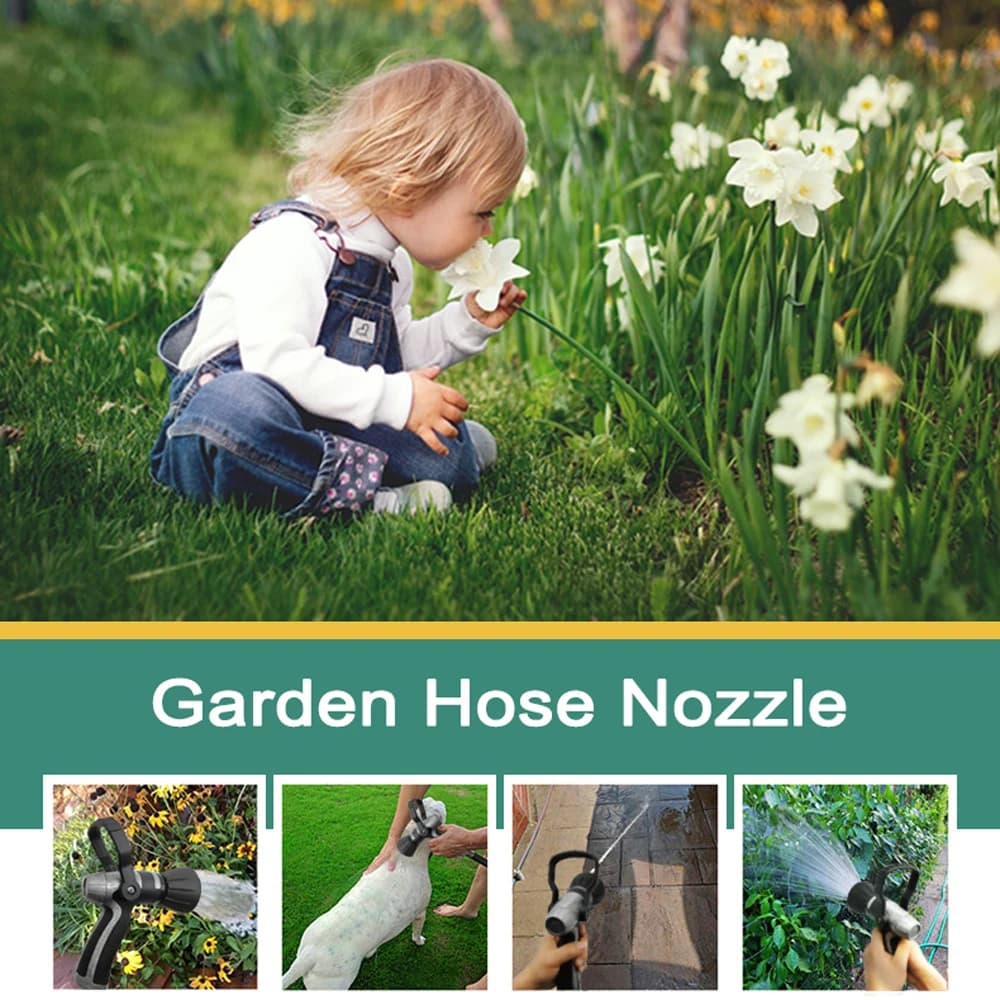 Duty Garden Hose Nozzle | High Pressure Metal Sprayer | 8 Adjustable Modes for Car & Garden - Thumbnail 5