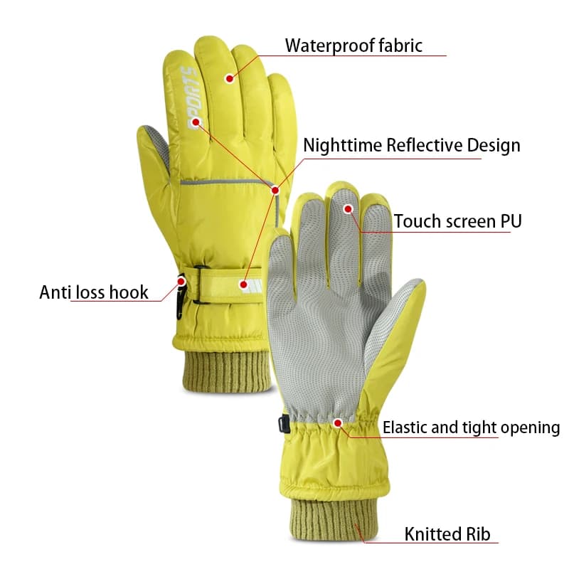 Winter Ski Gloves | Waterproof & Thermal | Touchscreen Motorcycle Riding Gear - Thumbnail 4