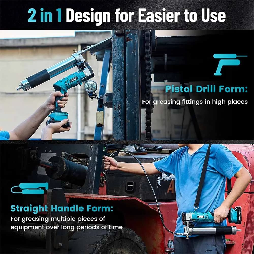 Professional Electric Grease Gun Kit | 12000 PSI High-Pressure | 5.3oz/min Flow Rate | Compatible with Makita 18V Batteries - Thumbnail 4