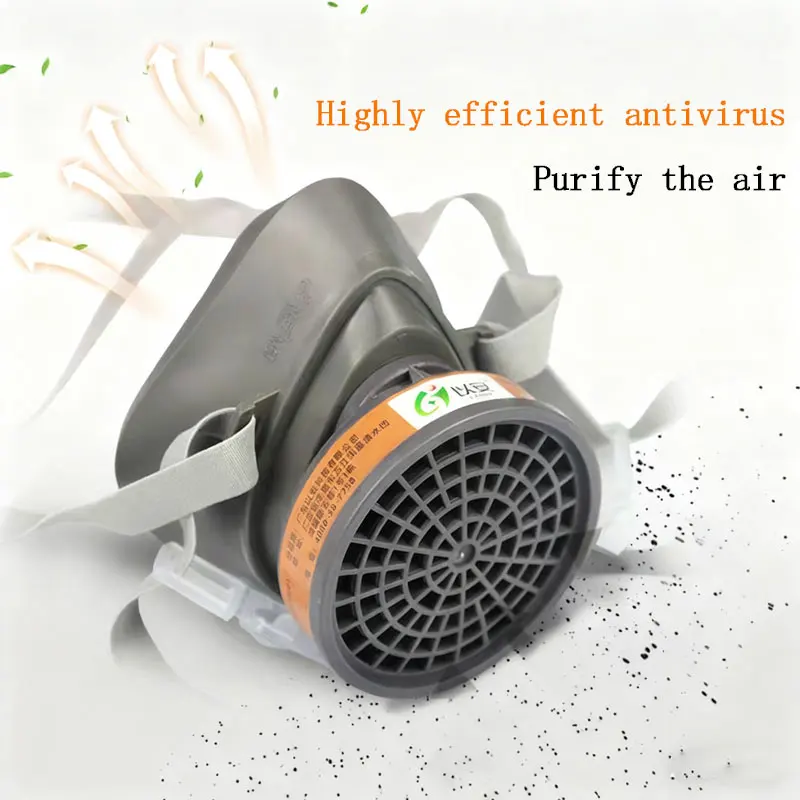 A Gas Mask Activated Carbon Gas Mask Spray-painted Protective Face Mask Gas Protection Formaldehyde Painter's Mask  Protection - Thumbnail 4