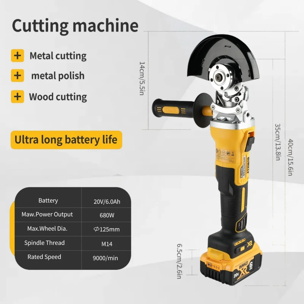 DeWALT 20V Brushless Angle Grinder & Impact Drill Combo | Professional Power Tool Kit for Cutting & Maintenance - Thumbnail 5