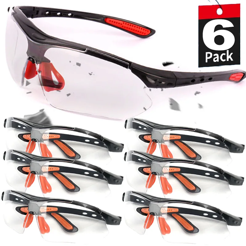 6-PC Safety Goggles Set | Anti-Splash & Sand Proof | For Cycling, Work, Men & Women - Thumbnail 2