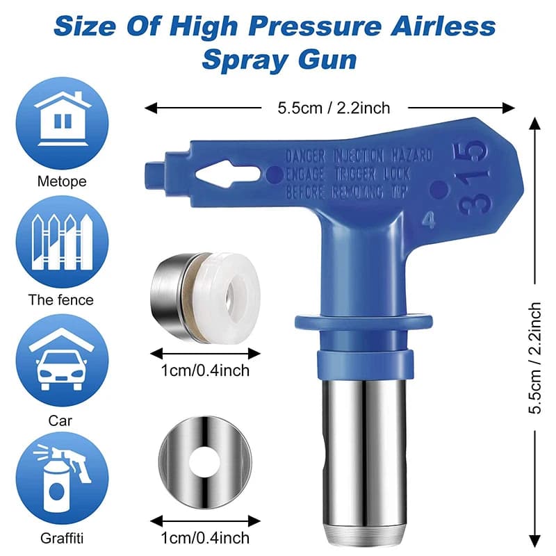 Spray Gun Nozzle Tips | 211-623 Sizes for Fine Finish & Seal | Home Garden Paint Sprayer Replacement - Thumbnail 3